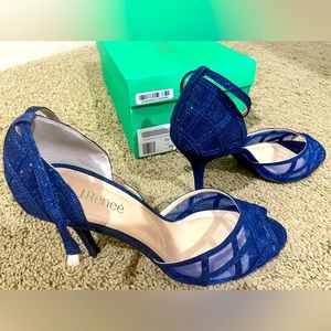 Blue sparkly 4 in heels